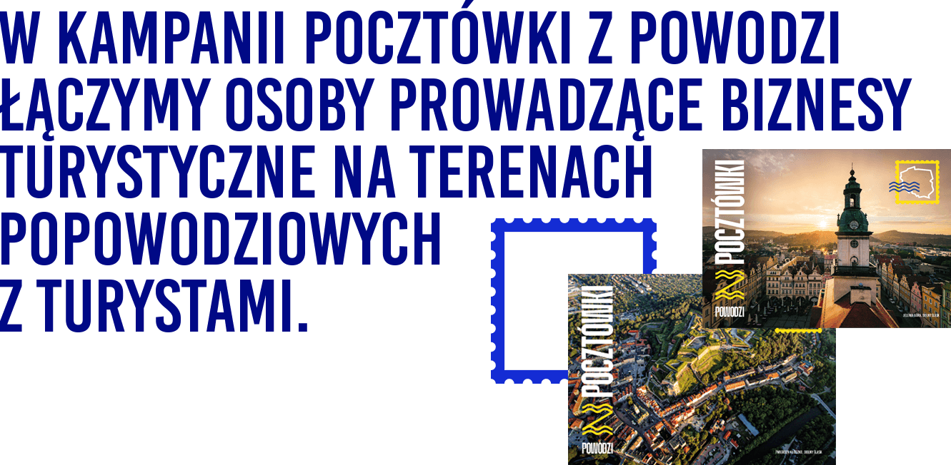 W KAMPANII POCZTÓWKI Z POWODZI ŁĄCZYMY OSOBY PROWADZĄCE BIZNESY TURYSTYCZNE NA TERENACH POPOWODZIOWYCH Z TURYSTAMI.